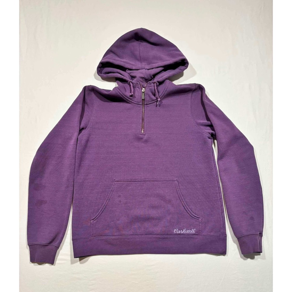 Carhartt Women Purple Quarter Zip Hoodie Sweatshirt Large L